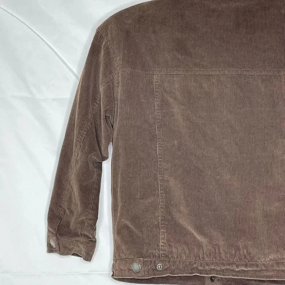 Cotton On Jamie Jacket Brown Corduroy Sherpa Lined Unisex Little Boys Size 9/10